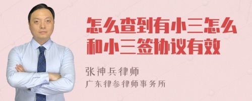 怎么查到有小三怎么和小三签协议有效