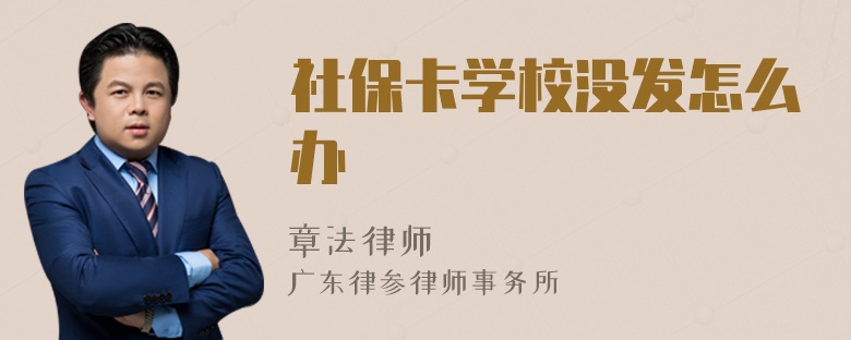 社保卡学校没发怎么办