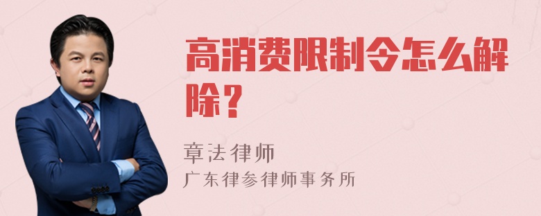 高消费限制令怎么解除？