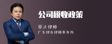 公司税收政策