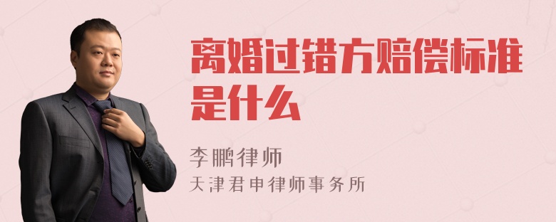 离婚过错方赔偿标准是什么