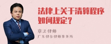 法律上关于清算程序如何规定？