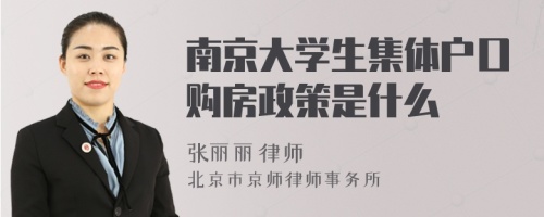 南京大学生集体户口购房政策是什么