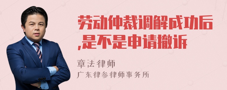 劳动仲裁调解成功后,是不是申请撤诉