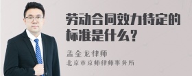 劳动合同效力待定的标准是什么？