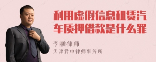 利用虚假信息租赁汽车质押借款是什么罪