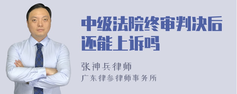 中级法院终审判决后还能上诉吗