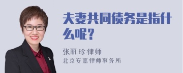 夫妻共同债务是指什么呢？