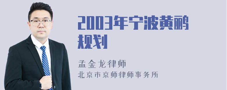 2003年宁波黄鹂规划