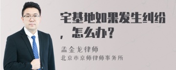 宅基地如果发生纠纷，怎么办？