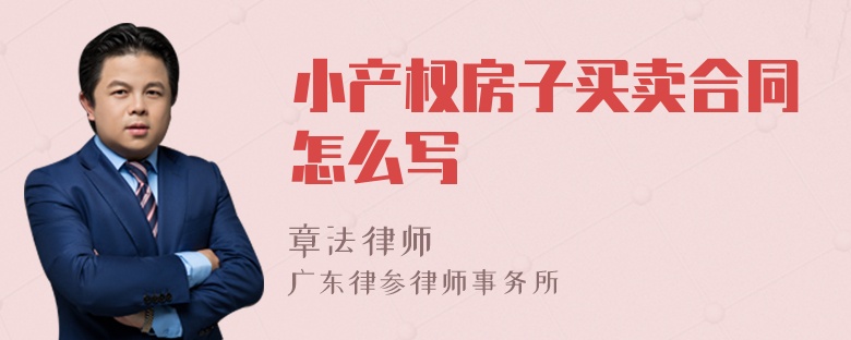 小产权房子买卖合同怎么写