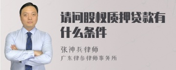 请问股权质押贷款有什么条件