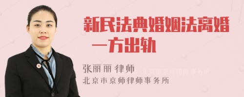 新民法典婚姻法离婚 一方出轨