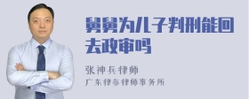 舅舅为儿子判刑能回去政审吗