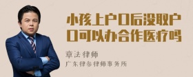 小孩上户口后没取户口可以办合作医疗吗