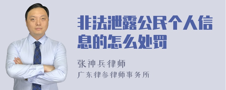 非法泄露公民个人信息的怎么处罚