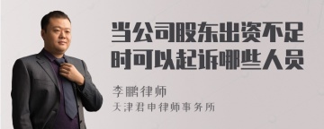 当公司股东出资不足时可以起诉哪些人员