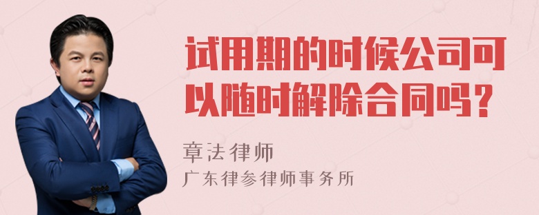 试用期的时候公司可以随时解除合同吗？