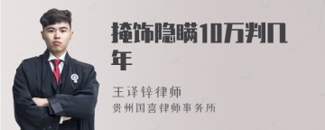 掩饰隐瞒10万判几年