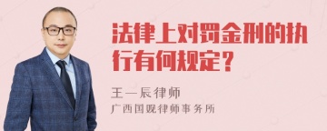 法律上对罚金刑的执行有何规定？