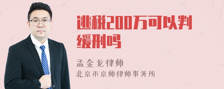 逃税200万可以判缓刑吗