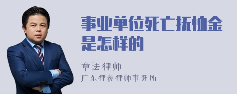 事业单位死亡抚恤金是怎样的