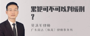 累犯可不可以判缓刑？