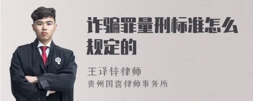 诈骗罪量刑标准怎么规定的