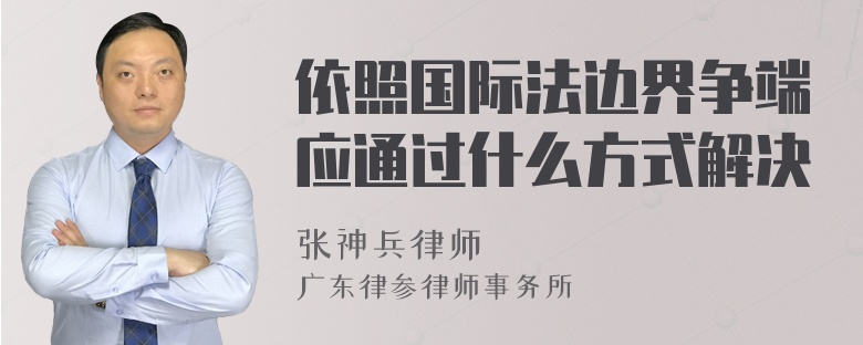 依照国际法边界争端应通过什么方式解决