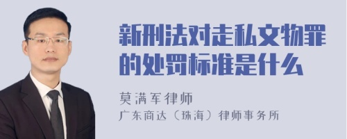 新刑法对走私文物罪的处罚标准是什么