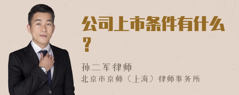 公司上市条件有什么？