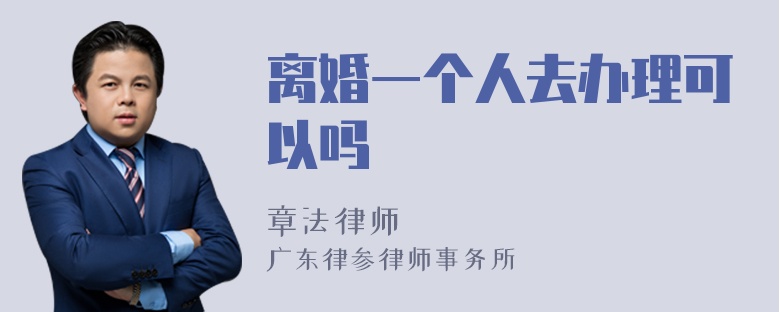 离婚一个人去办理可以吗