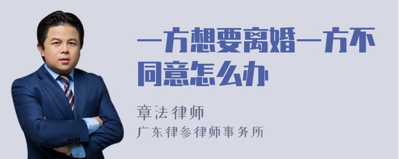 一方想要离婚一方不同意怎么办