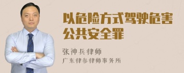 以危险方式驾驶危害公共安全罪