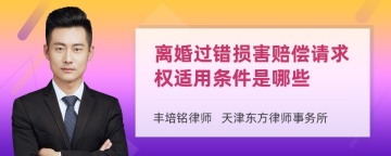 离婚过错损害赔偿请求权适用条件是哪些