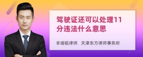 驾驶证还可以处理11分违法什么意思