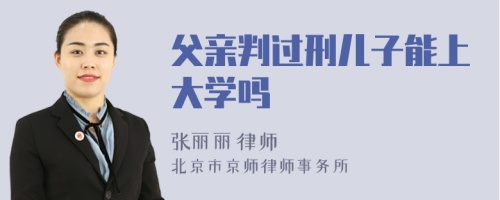 父亲判过刑儿子能上大学吗