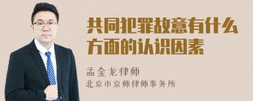 共同犯罪故意有什么方面的认识因素