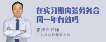 在实习期内签劳务合同一年有效吗