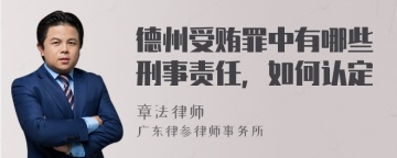 德州受贿罪中有哪些刑事责任，如何认定