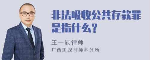 非法吸收公共存款罪是指什么？