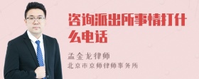 咨询派出所事情打什么电话