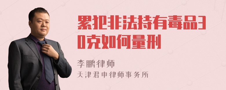 累犯非法持有毒品30克如何量刑