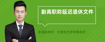 副高职称延迟退休文件
