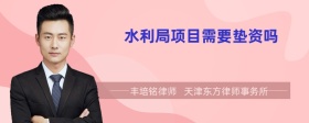 水利局项目需要垫资吗