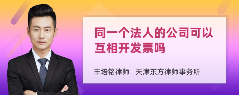 同一个法人的公司可以互相开发票吗