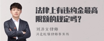 法律上有违约金最高限额的规定吗？