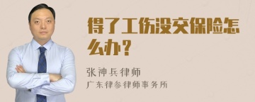 得了工伤没交保险怎么办？