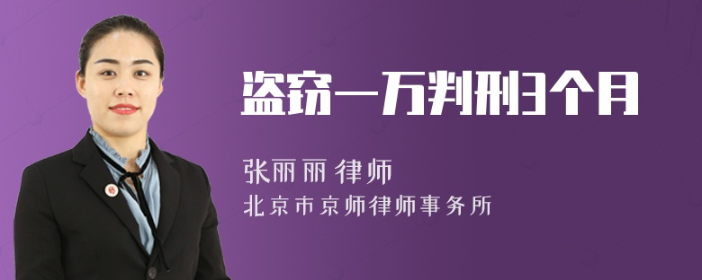 盗窃一万判刑3个月