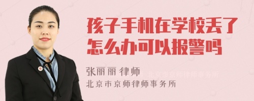 孩子手机在学校丢了怎么办可以报警吗